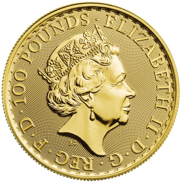 Złota moneta 1 oz Britannia Elżbieta II awers