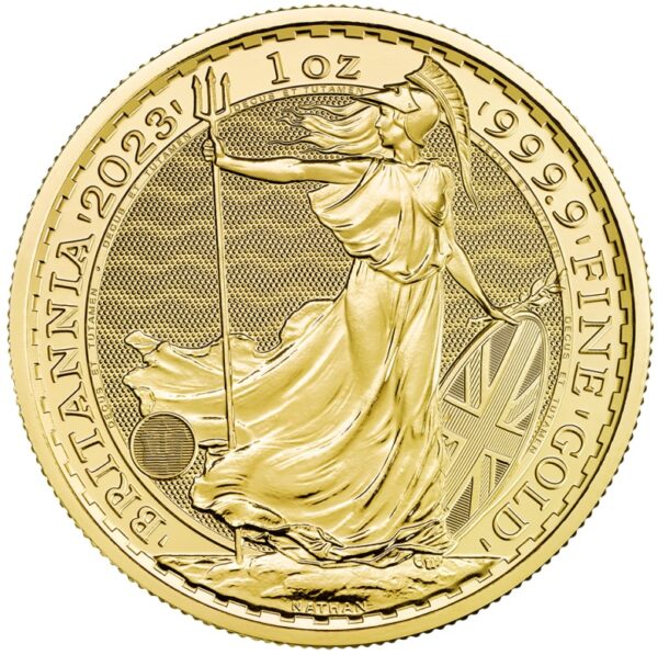 Złota moneta 1 oz Britannia Elżbieta II rewers