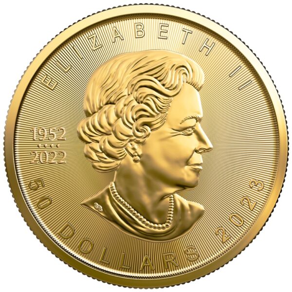Złota moneta 1 oz Kanadyjski Liść Klonowy awers