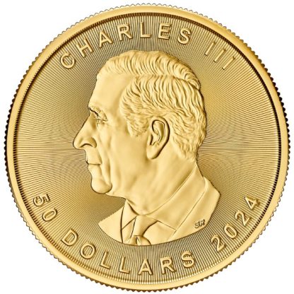 Złota moneta 1 oz Kanadyjski Liść Klonowy 2024 awers