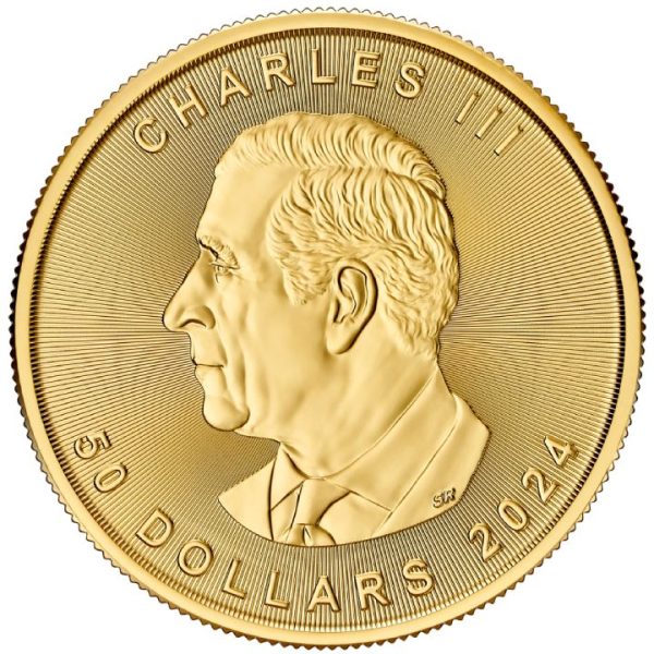 Złota moneta 1 oz Kanadyjski Liść Klonowy 2024 awers