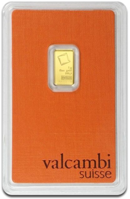 Złota sztabka Valcambi 1 g certipack rewers - GoldBroker.pl