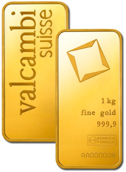 Sztabka złota Valcambi 1 kg  - GoldBroker.pl