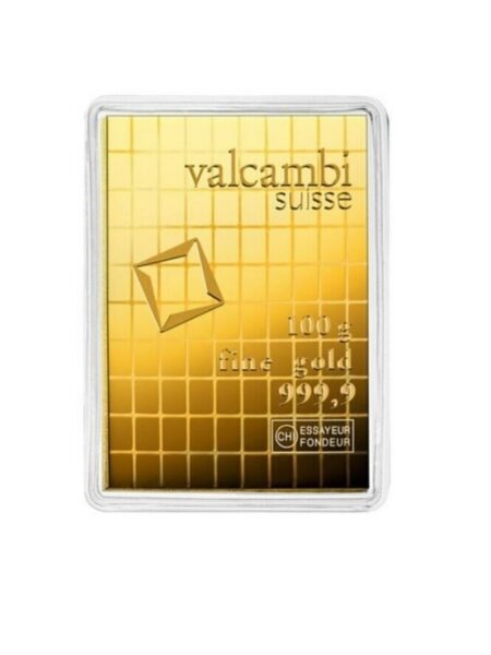 Złota sztabka Valcambi Combibar 100 x 1 g awers - GoldBroker.pl