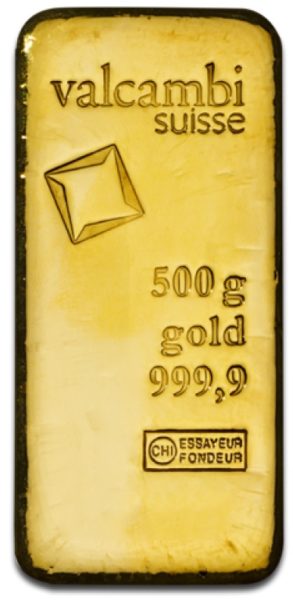 Sztabka złota Valcambi 500 g cast - GoldBroker.pl