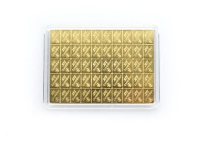 Złota sztabka Valcambi Combibar 50 x 1 g awers - GoldBroker.pl
