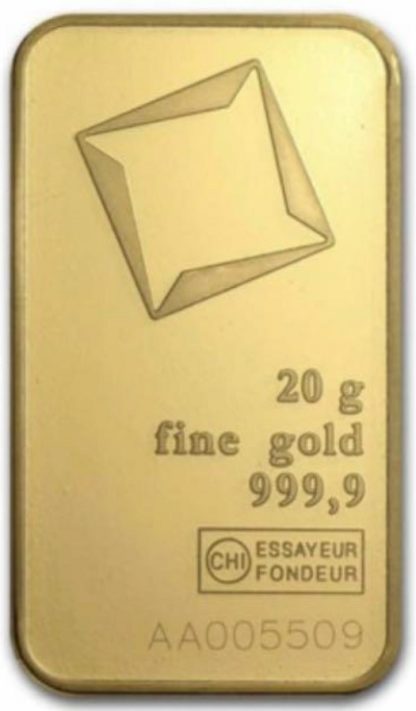 Sztabka złota Valcambi 20 g awers - GoldBroker.pl