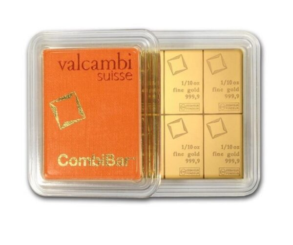 Złota sztabka Valcambi CombiBar 10 x 1/10 oz blister - GoldBroker.pl