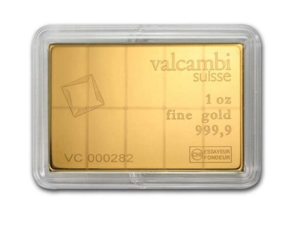 Złota sztabka Valcambi CombiBar 10 x 1/10 oz rewers - GoldBroker.pl