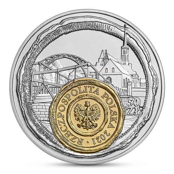 50 zł Wrocław - mała ojczyzna srebrna moneta 2021 awers - GoldBroker.pl