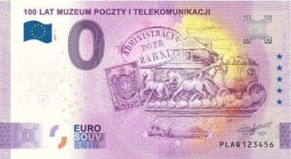 0 Euro 100 lat Muzeum Poczty i Telekomunikacji banknot pamiątkowy awers - GoldBroker.pl