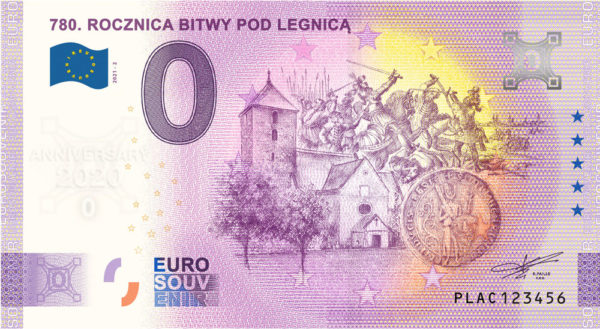 0 euro 780 Rocznica Bitwy pod Legnicą Anniversary banknot pamiątkowy anniversary awers - GoldBroker.pl