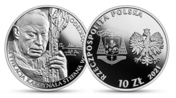 Moneta upamiętniająca beatyfikację Kardynała Stefana Wyszyńskiego srebro