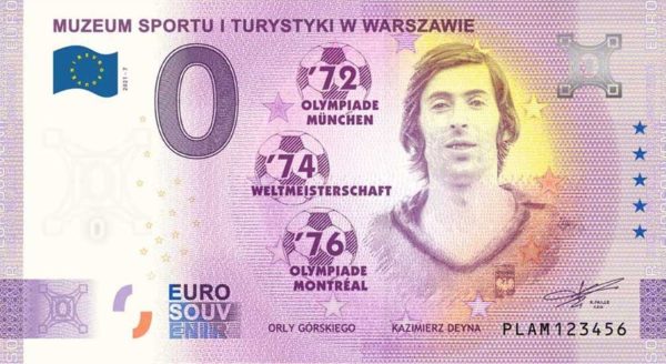 0 euro Kazimierz Deyna banknot awers - GoldBroker.pl