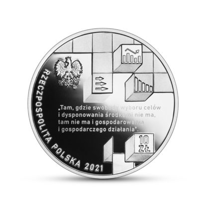 Srebrna moneta Wielcy polscy ekonomiści Edward Taylor rewers - GoldBroker.pl