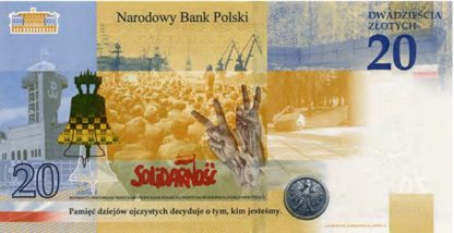 Banknot kolekcjonerski 20 zł Lech Kaczyński strona odwrotna - GoldBroker.pl