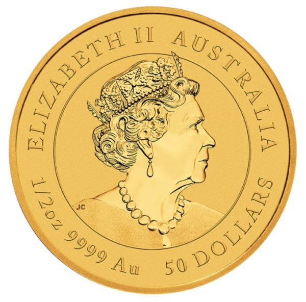 Złota moneta bulionowa 1/2 uncji Lunar III Rok Tygrysa awers - GoldBroker.pl