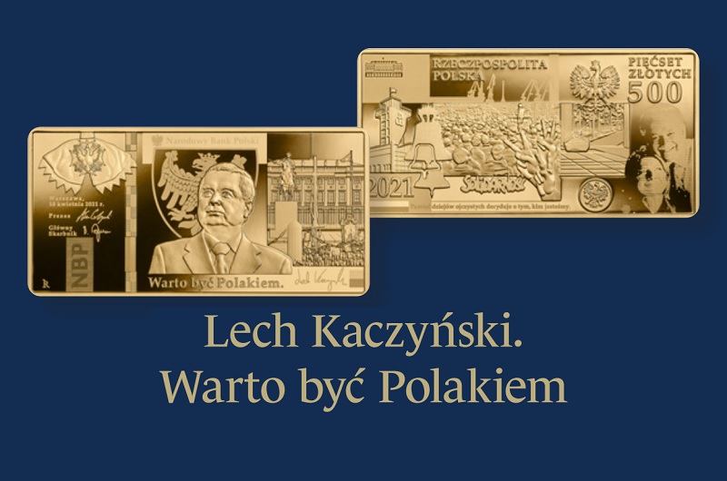 Złota moneta o nominale 500 zł „Lech Kaczyński. Warto być Polakiem” - GoldBroker.pl