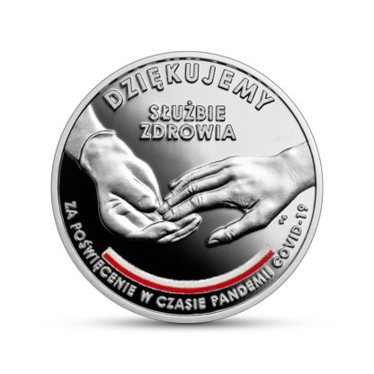 Srebrna moneta Dziękujemy służbie zdrowia za poświęcenie w czasie pandemii COVID-19 rewers - GoldBroker.pl