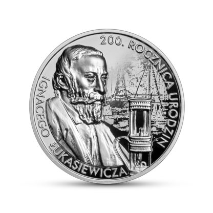 10 zł srebrna moneta 200. rocznica urodzin Ignacego Łukasiewicza rewers - GoldBroker.pl