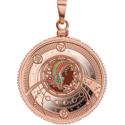 Srebrna moneta (różowe złoto) Znaki zodiaku: Panna rewers