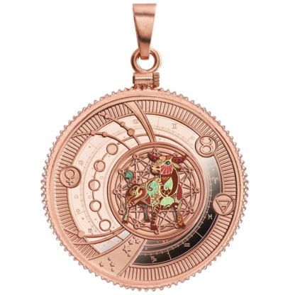 Srebrna moneta (różowe złoto) Znaki zodiaku: Byk rewers - GoldBroker.pl
