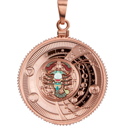Srebrna moneta (różowe złoto) Znaki zodiaku: Skorpion rewers - GoldBroker.pl