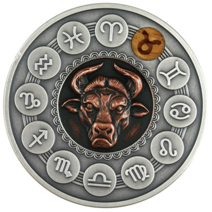Srebrne monety Znaki Zodiaku: Byk rewers - GoldBroker.pl