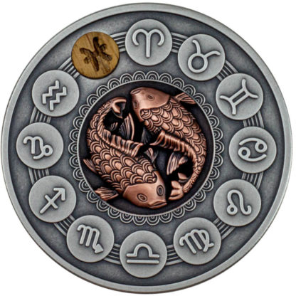 Srebrna moneta Znaki Zodiaku: Ryby rewers - GoldBroker.pl