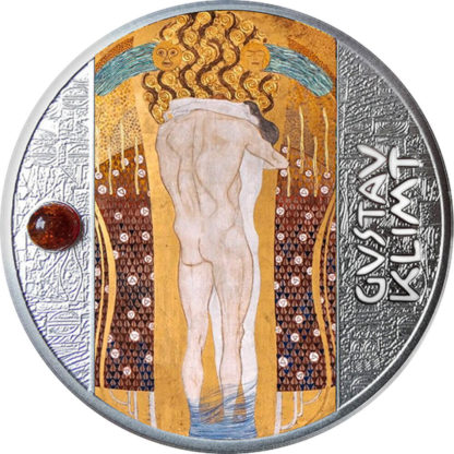 Srebrna moneta Gustav Klimt, Fryz Beethovena rewers - GoldBroker.pl