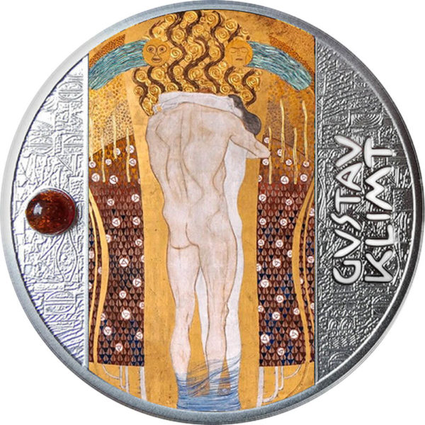 Srebrna moneta Gustav Klimt, Fryz Beethovena rewers - GoldBroker.pl