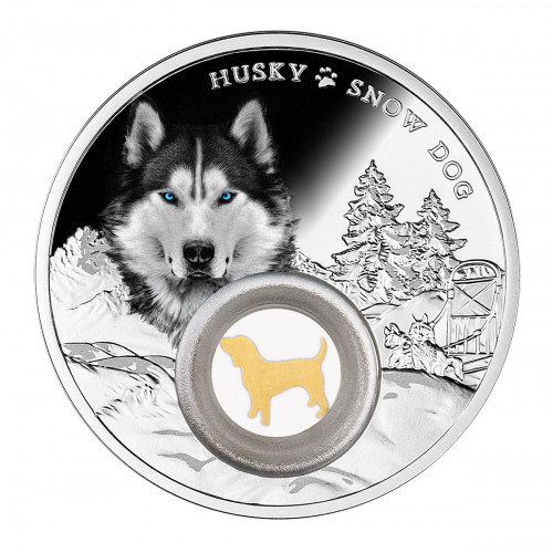 Srebrna moneta Husky rewers - GoldBroker.pl