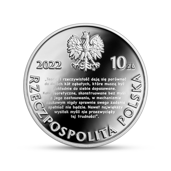 10 zł srebrna moneta Wielcy polscy ekonomiści Stanisław Lewiński awers