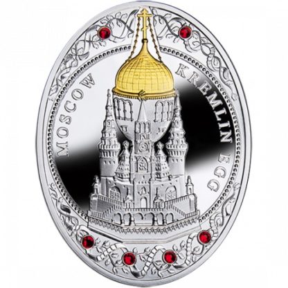 Srebrna moneta Jajo Moskiewski Kreml, Seria: Jaja Faberge rewers - GoldBroker.pl