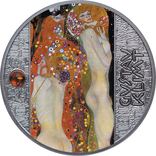 Srebrna moneta Gustav Klimt: Węże wodne rewers - GoldBroker.pl