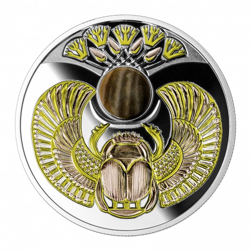 Srebrna moneta Skarabeusz pasiasty  rewers - GoldBroker.pl