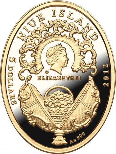 Złota moneta Jajo Faberge Koronacyjne awers - GoldBroker.pl
