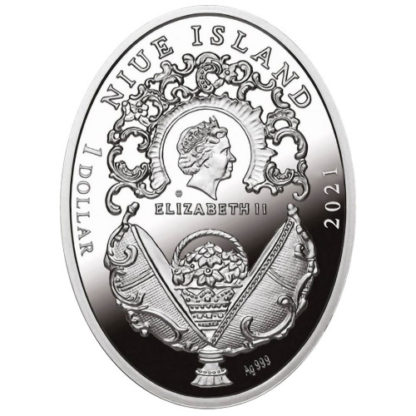 Srebrna moneta Jajo carewicza, Seria: Jaja Faberge awers - GoldBroker.pl