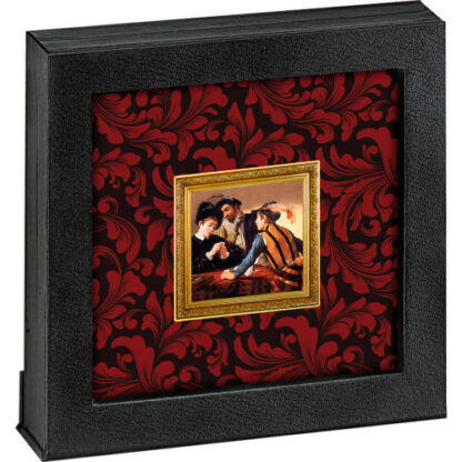 Srebrna moneta 1$ Caravaggio Grający w karty ramka - GoldBroker.pl