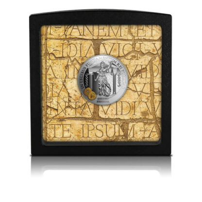 Srebrna moneta 1 $ Aureus Iustitia ramka - GoldBroker.pl
