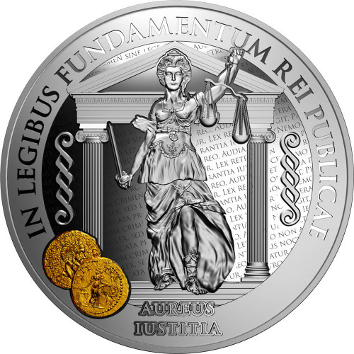 Srebrna moneta 1 $ Aureus Iustitia rewers - GoldBroker.pl