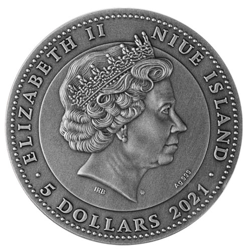 Srebrna moneta 5$ Skarabeusz Rubinowy awers - GoldBroker.pl