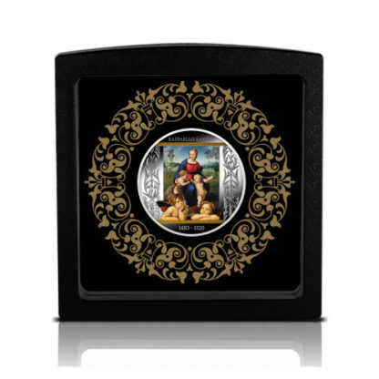 Srebrna moneta 500 CFA Rafael Santi Madonna ze szczygłem ramka - GoldBroker.pl