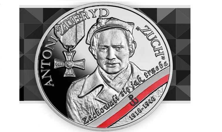 Srebrna moneta 10 zł Wyklęci przez komunistów żołnierze niezłomni - Antoni Żubryd 