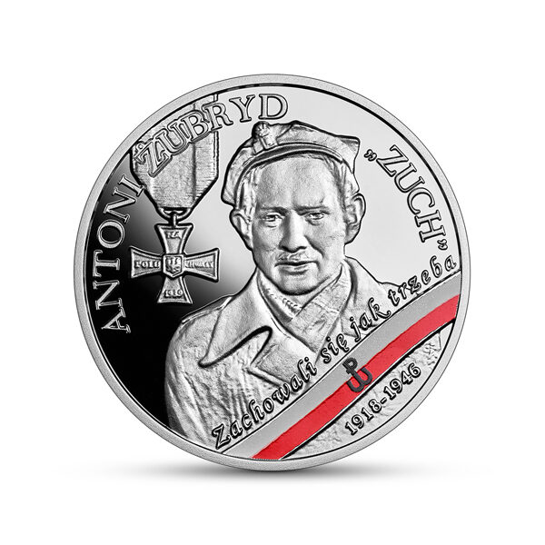 Srebrna moneta Wyklęci przez komunistów żołnierze niezłomni - Antoni Żubryd 