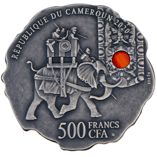 Srebrna moneta 500 CFA Hannibal Barca awers - GoldBroker.pl