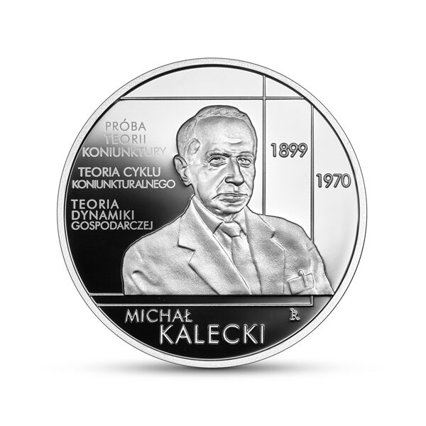 Srebrna moneta 10 zł Michał Kalecki rewers - GoldBroker.pl