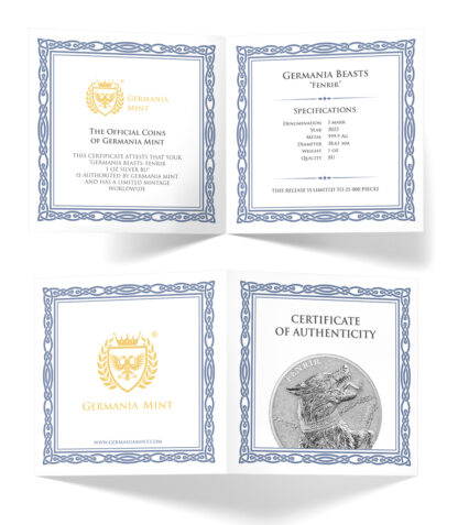 Srebrna moneta 1 oz Fenrir certyfikat - GoldBroker.pl