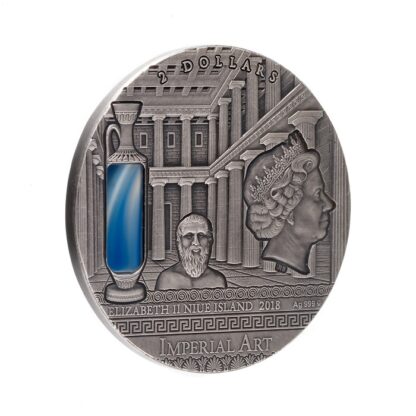 Srebrna moneta 2$ Grecja, Seria: Imperial Art awers prezentacja