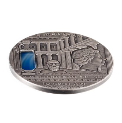 Srebrna moneta 2$ Grecja, Seria: Imperial Art awers prezentacja